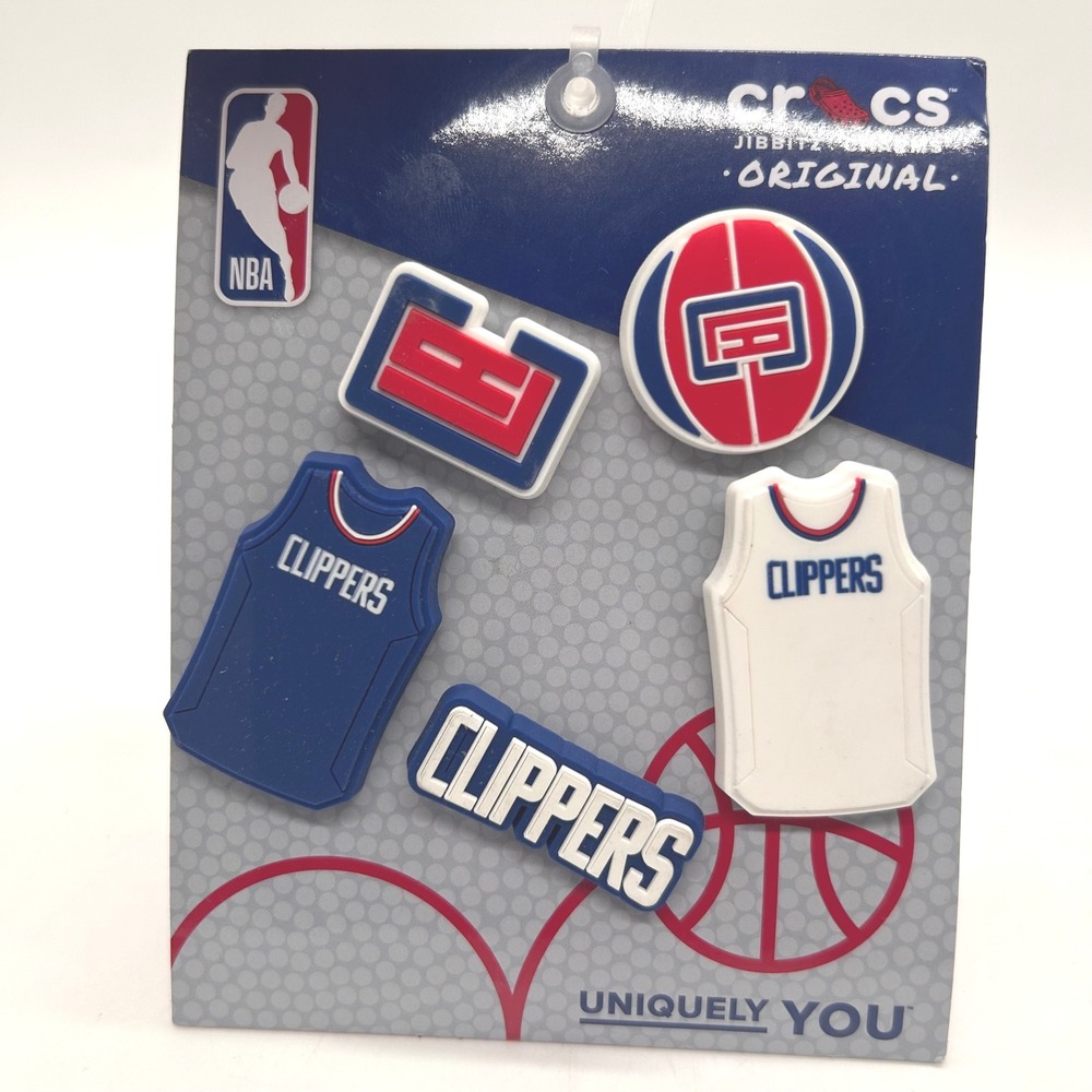 NEW Crocs NBA Los Angeles Clippers Jibbitz 5-Pack Shoe‎ Charms Basketball